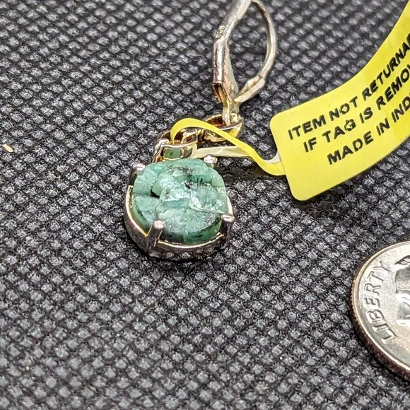 Raw seraphinite earrings - Picture 3 of 6